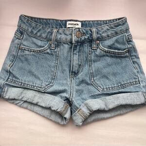 RSQ Porkchops Light Blue denim Jean Shorts kids girls size 8